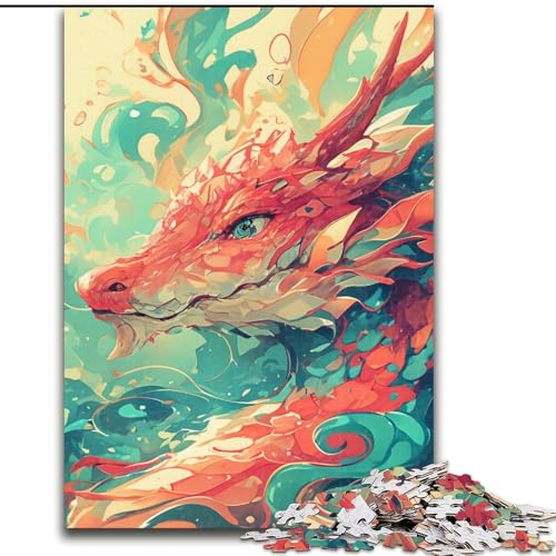 Puzzle 1000 Teile für Erwachsene, Chinesisches Drachenpuzzle, Spiel für Erwachsene, Geschenk, Familieninteraktives Spiel, Gehirnherausforderung, Geschenk (Größe 50x75cm) von LYXIANY