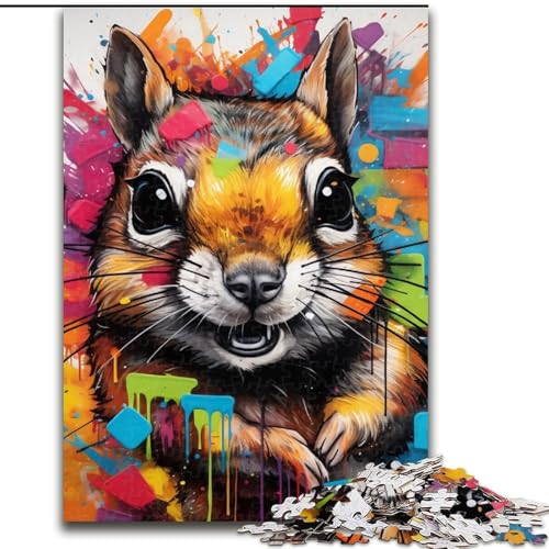 Puzzle 1000 Teile für Erwachsene, Chipmunk-Graffiti-Puzzles für Erwachsene, Geburtstagsgeschenkidee, anspruchsvolles Denkspiel, 50x75cm Puzzle 1000 Teile für Erwachsene, Chipmunk-Graffiti-Puzzles für Erwachsene, Geburtstagsgeschenkidee, anspruchsvolles Denkspiel, 50x75cm von LYXIANY