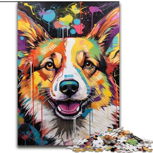 Puzzle 1000 Teile für Erwachsene, Corgi-Graffiti, Unmögliches Puzzle für Erwachsene, 50x75cm, Denksportaufgabe, Spiel für Erwachsene, interaktive Familienaktivität Puzzle 1000 Teile für Erwachsene, Corgi-Graffiti, Unmögliches Puzzle für Erwachsene, 50x75cm, Denksportaufgabe, Spiel für Erwachsene, interaktive Familienaktivität von LYXIANY