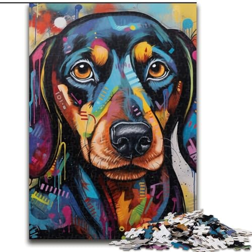 Puzzle 1000 Teile für Erwachsene, Dackel, Unmögliches Puzzle für Erwachsene, 26x38cm, Denksportaufgabe, Spiel für Erwachsene, interaktive Familienaktivität Puzzle 1000 Teile für Erwachsene, Dackel, Unmögliches Puzzle für Erwachsene, 26x38cm, Denksportaufgabe, Spiel für Erwachsene, interaktive Familienaktivität von LYXIANY
