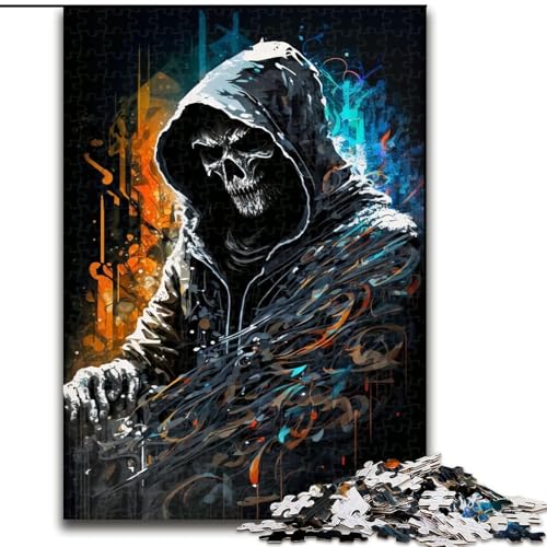 Puzzle 1000 Teile für Erwachsene, Der Sensenmann malen, Spiele, Spielzeug, Geschenk, einzigartige Geburtstags- und Geschenkideen für Kinder ab 14 Jahren (Größe 26x38cm) von LYXIANY