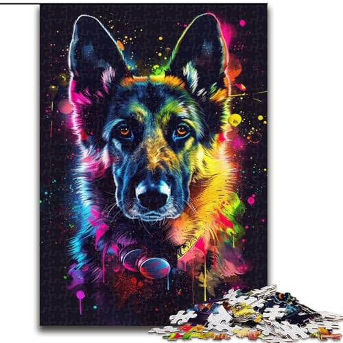 Puzzle 1000 Teile für Erwachsene, Deutscher Schäferhund DJ Neon, Holzpuzzle für Teenager und Jugendliche, ideales Geburtstags, Größe 50x75cm Puzzle 1000 Teile für Erwachsene, Deutscher Schäferhund DJ Neon, Holzpuzzle für Teenager und Jugendliche, ideales Geburtstags, Größe 50x75cm von LYXIANY