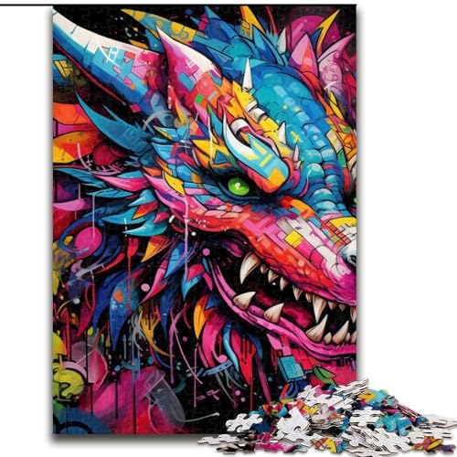Puzzle 1000 Teile für Erwachsene, Dinosaurier-Graffiti, unmögliches Puzzle für Erwachsene, 26x38cm, Denksportaufgabe, Spiel für Erwachsene, interaktive Familienaktivität Puzzle 1000 Teile für Erwachsene, Dinosaurier-Graffiti, unmögliches Puzzle für Erwachsene, 26x38cm, Denksportaufgabe, Spiel für Erwachsene, interaktive Familienaktivität von LYXIANY