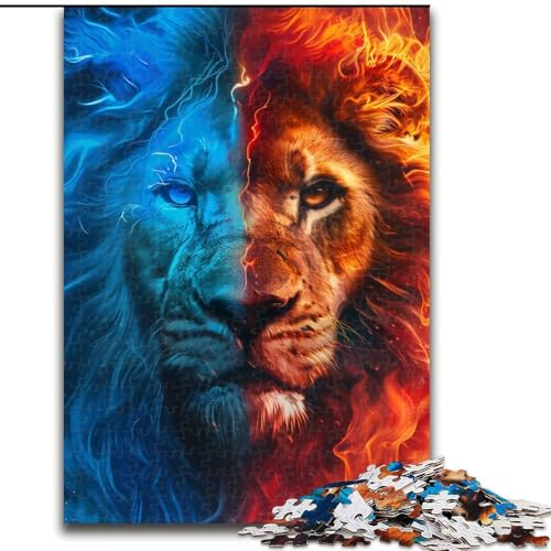 Puzzle 1000 Teile für Erwachsene, EIS- und Feuerlöwe, Holzpuzzle, interaktives Familienspiel, Denksportaufgabe, Lernspielzeug, Größe 50x75cm Puzzle 1000 Teile für Erwachsene, EIS- und Feuerlöwe, Holzpuzzle, interaktives Familienspiel, Denksportaufgabe, Lernspielzeug, Größe 50x75cm von LYXIANY
