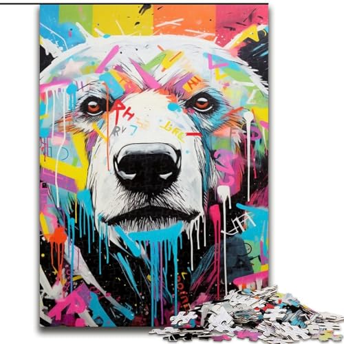 Puzzle 1000 Teile für Erwachsene, Eisbär-Graffiti, Holzpuzzle, Denksportaufgabe, Teenager und Heimdekoration, 50x75cm Puzzle 1000 Teile für Erwachsene, Eisbär-Graffiti, Holzpuzzle, Denksportaufgabe, Teenager und Heimdekoration, 50x75cm von LYXIANY