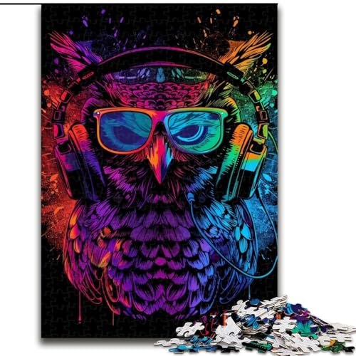 Puzzle 1000 Teile für Erwachsene, Eule mit Sonnenbrille, Holzpuzzle, interaktives Familienspiel, Denksportaufgabe, Lernspielzeug, Größe 50x75cm Puzzle 1000 Teile für Erwachsene, Eule mit Sonnenbrille, Holzpuzzle, interaktives Familienspiel, Denksportaufgabe, Lernspielzeug, Größe 50x75cm von LYXIANY