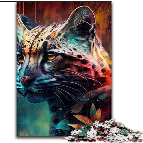 Puzzle 1000 Teile für Erwachsene, Fantasy-Ozelot, Kartonpuzzle, Größe: 38x26cm, anspruchsvolles Denkspiel für Teenager, Spaß für den Spieleabend mit der Familie von LYXIANY