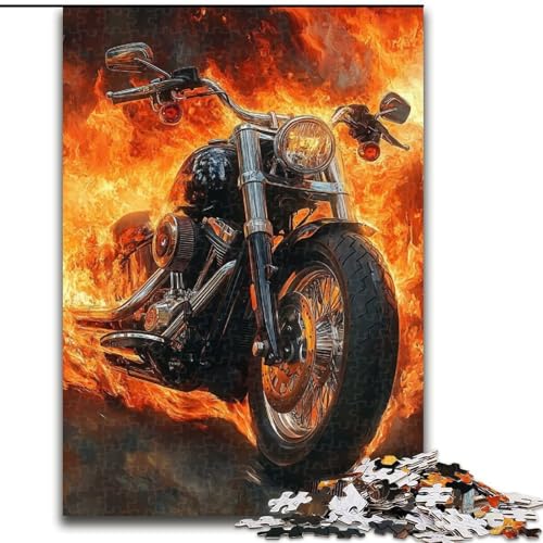 Puzzle 1000 Teile für Erwachsene, Flammenmotorrad aus Holz, Kinder ab 14 Jahren, Größe 50x75cm, lustiges Basteln für die ganze Familie, perfekt für Geburtstage, Feiertage Puzzle 1000 Teile für Erwachsene, Flammenmotorrad aus Holz, Kinder ab 14 Jahren, Größe 50x75cm, lustiges Basteln für die ganze Familie, perfekt für Geburtstage, Feiertage von LYXIANY