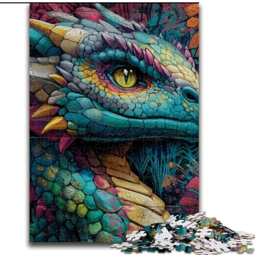 Puzzle 1000 Teile für Erwachsene, Flying Dragon Graffiti Puzzle, Familienaktivitätsspiel für Teenager, anspruchsvolles Denkspiel (Größe 50x75cm) von LYXIANY