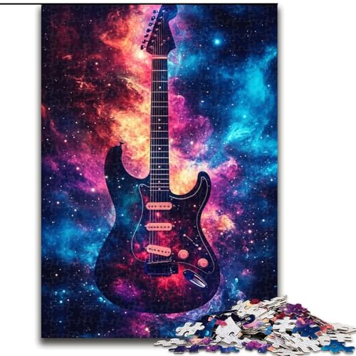 Puzzle 1000 Teile für Erwachsene, Galaxie-Gitarren-Puzzle aus Holz, anspruchsvolles Denkspiel für Teenager, perfekt als Heimdekoration oder Geschenk, Größe 50x75cm von LYXIANY