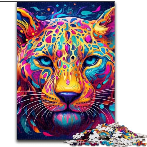 Puzzle 1000 Teile für Erwachsene, Gelb-Rosa-Leopard, Holzpuzzle, Denkspiel für Teenager, 50x75cm Puzzle 1000 Teile für Erwachsene, Gelb-Rosa-Leopard, Holzpuzzle, Denkspiel für Teenager, 50x75cm von LYXIANY