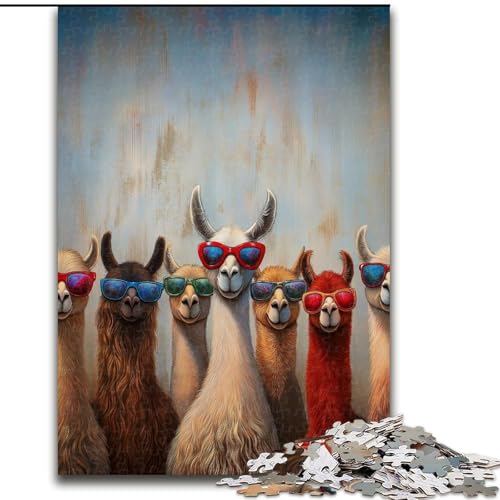 Puzzle 1000 Teile für Erwachsene, Geschenke, Alpaka-Kunst, Spielzeug, Lernspiele, Stressabbau, Wanddekoration, 26x38cm Puzzle 1000 Teile für Erwachsene, Geschenke, Alpaka-Kunst, Spielzeug, Lernspiele, Stressabbau, Wanddekoration, 26x38cm von LYXIANY