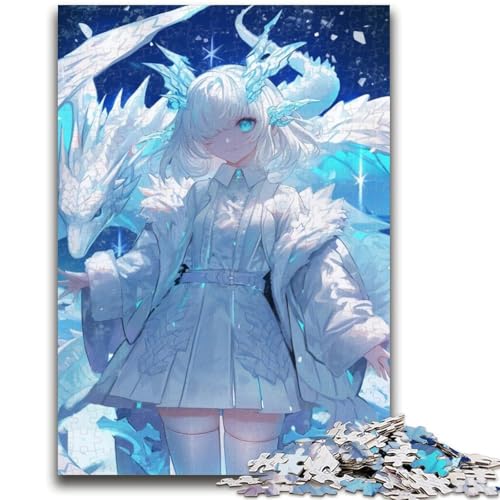 Puzzle 1000 Teile für Erwachsene, Geschenke, Anime Dragon Girl, Familienspaß mit passendem Poster und Quizblatt, für Kinder ab 14 Jahren, 26x38cm von LYXIANY