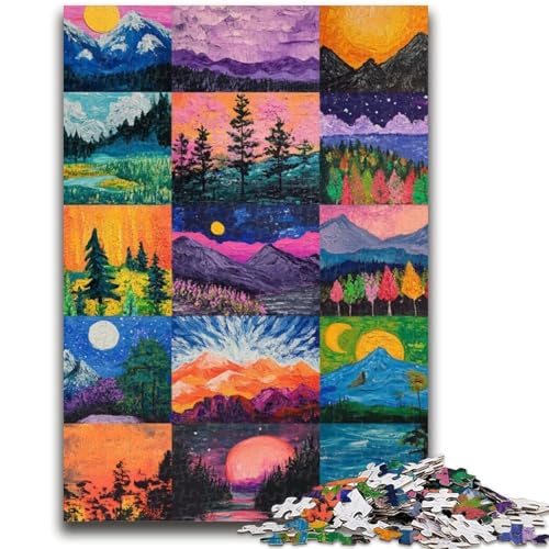 Puzzle 1000 Teile für Erwachsene, Geschenke, Aurora-Collage, dekomprimierendes intellektuelles Lernspielzeug, geeignet für die Schreibtischdekoration, 26x38cm von LYXIANY