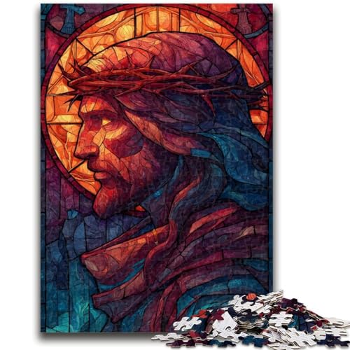 Puzzle 1000 Teile für Erwachsene, Geschenke, Buntglas, Jesus, pädagogisches Spielzeug zum Stressabbau, Geschenke für Freunde und Familie, 50x75cm Puzzle 1000 Teile für Erwachsene, Geschenke, Buntglas, Jesus, pädagogisches Spielzeug zum Stressabbau, Geschenke für Freunde und Familie, 50x75cm von LYXIANY