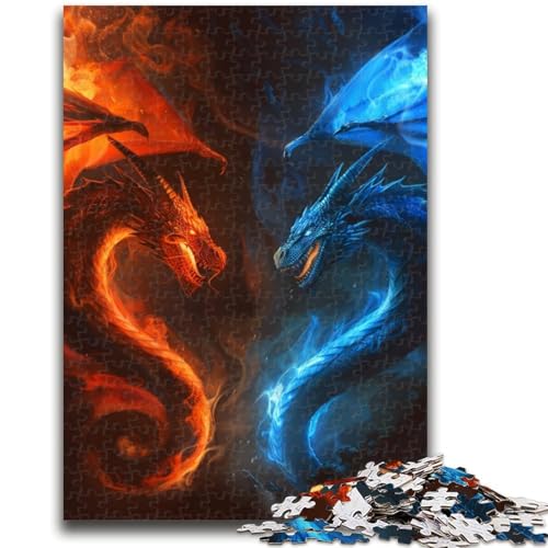 Puzzle 1000 Teile für Erwachsene, Geschenke, EIS- und Feuerdrache, Stressabbau, Staycation, Zeit totschlagen, Wunschliste mit Weihnachtsmann, 50x75cm Puzzle 1000 Teile für Erwachsene, Geschenke, EIS- und Feuerdrache, Stressabbau, Staycation, Zeit totschlagen, Wunschliste mit Weihnachtsmann, 50x75cm von LYXIANY