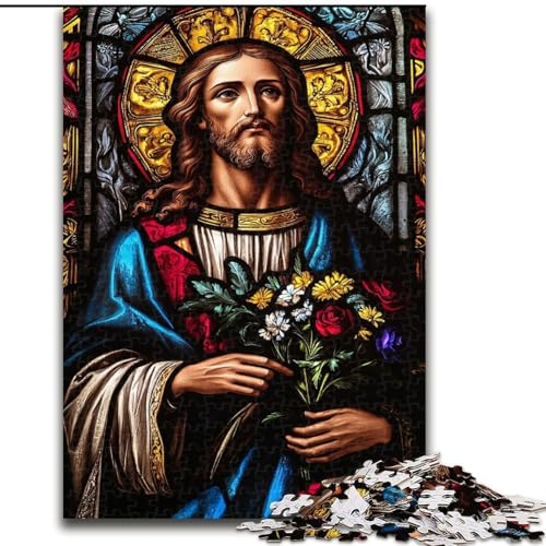Puzzle 1000 Teile für Erwachsene, Geschenke, Jesus-Kunst, Familienspiel, Stressabbau, schwierige Herausforderung, EIN Kunstwerk für Kinder ab 14 Jahren (Größe 50x75cm) von LYXIANY