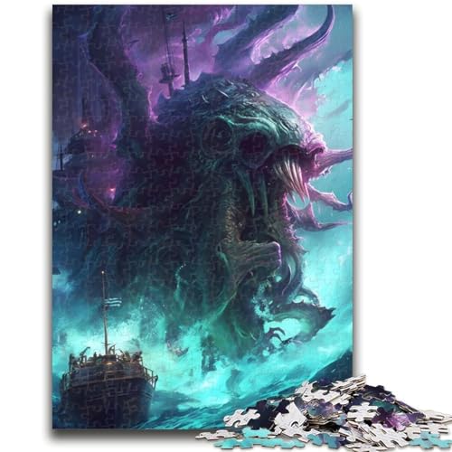 Puzzle 1000 Teile für Erwachsene, Geschenke, Oktopus-Monster, Familienspaß mit passendem Poster und Quizblatt, für Kinder ab 14 Jahren, 26x38cm von LYXIANY