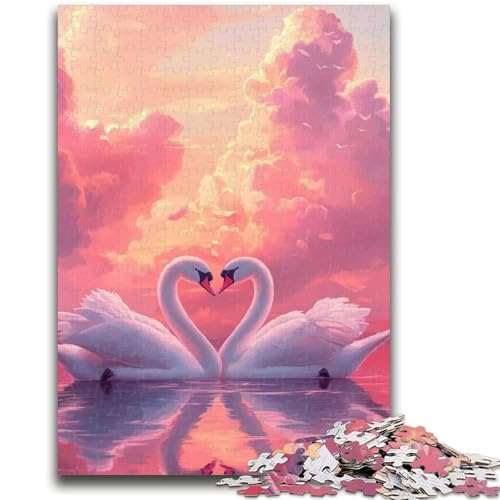 Puzzle 1000 Teile für Erwachsene, Geschenke, Schwanenpaar, Stressabbau, Staycation, Zeitvertreib, Wunschliste mit Weihnachtsmann, 38x26cm von LYXIANY