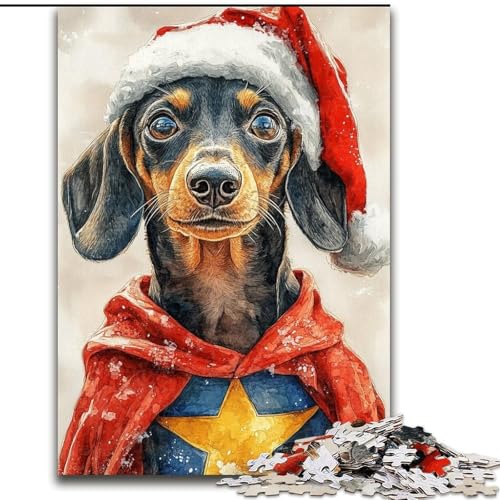 Puzzle 1000 Teile für Erwachsene, Geschenke, Superman-Dackel, Dekomprimierendes intellektuelles Lernspielzeug, Geburtstagsgeschenk, Geschenke, Wandkunst (Größe 26x38cm) von LYXIANY