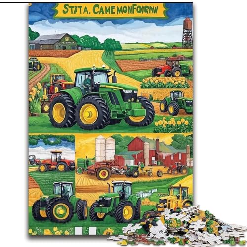 Puzzle 1000 Teile für Erwachsene, Geschenke, Traktor-Collage, Dekomprimierendes intellektuelles Lernspielzeug, Geburtstagsgeschenk, Geschenke, Wandkunst (Größe 26x38cm) von LYXIANY