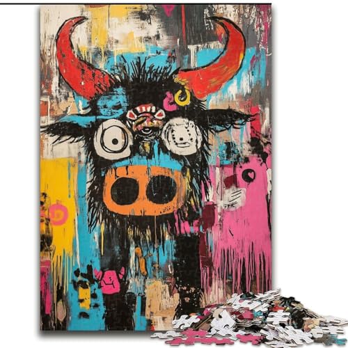 Puzzle 1000 Teile für Erwachsene, Geschenke, abstrakte Kunst, Bison, Spiele, Spielzeug, Geschenk, einzigartige Geburtstags- und Geschenkideen für Kinder ab 14 Jahren (Größe 26x38cm) von LYXIANY