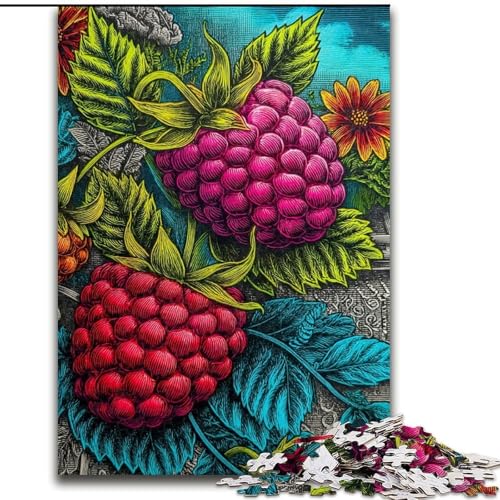Puzzle 1000 Teile für Erwachsene, Geschenke, wunderschöne Himbeere, lehrreich zum Lernen, ganze Familie (Größe 50x75cm) von LYXIANY