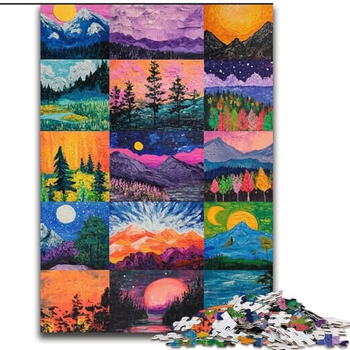 Puzzle 1000 Teile für Erwachsene, Geschenke für Erwachsene, Aurora-Collage, Lernspiele, Heimdekoration, ganze Familie, 38x26cm Puzzle 1000 Teile für Erwachsene, Geschenke für Erwachsene, Aurora-Collage, Lernspiele, Heimdekoration, ganze Familie, 38x26cm von LYXIANY