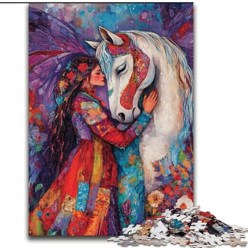 Puzzle 1000 Teile für Erwachsene, Geschenke für Mädchen und Pferd, anspruchsvoll und schwierig mit vollständig ineinandergreifenden, zufällig geformten Teilen, 50x75cm Puzzle 1000 Teile für Erwachsene, Geschenke für Mädchen und Pferd, anspruchsvoll und schwierig mit vollständig ineinandergreifenden, zufällig geformten Teilen, 50x75cm von LYXIANY