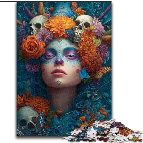 Puzzle 1000 Teile für Erwachsene, Geschenke für Totenkopfmädchen, pädagogisches Familienspiel, Wanddekoration, einzigartige Geburtstags, 50x75cm Puzzle 1000 Teile für Erwachsene, Geschenke für Totenkopfmädchen, pädagogisches Familienspiel, Wanddekoration, einzigartige Geburtstags, 50x75cm von LYXIANY