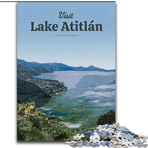Puzzle 1000 Teile für Erwachsene, Geschenke zum Thema Besuchen Sie den Atitlan-See, geeignet für Kinder ab 14 Jahren, Wohndeko-Angebot als Geschenk für die ganze Familie, 50x75cm von LYXIANY