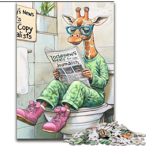 Puzzle 1000 Teile für Erwachsene, Giraffe Go Toilet, 1000-teiliges Puzzle für Erwachsene, Familienaktivitätsspiel, Heimdekoration, Wandkunst, Größe: 50x75cm Puzzle 1000 Teile für Erwachsene, Giraffe Go Toilet, 1000-teiliges Puzzle für Erwachsene, Familienaktivitätsspiel, Heimdekoration, Wandkunst, Größe: 50x75cm von LYXIANY
