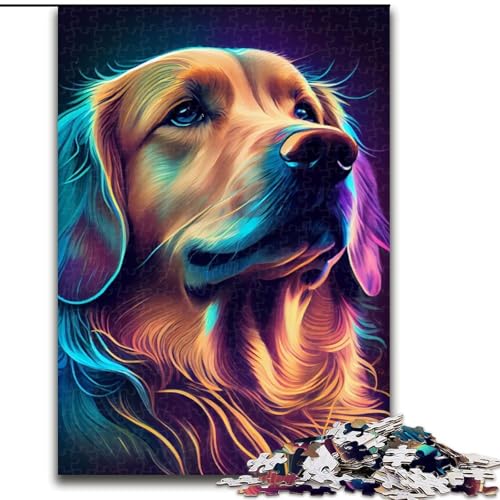 Puzzle 1000 Teile für Erwachsene, Golden Retriever, buntes Holzpuzzle, interaktives Familienspiel, Gehirn-Herausforderung, Lernspielzeug, Größe 50x75cm Puzzle 1000 Teile für Erwachsene, Golden Retriever, buntes Holzpuzzle, interaktives Familienspiel, Gehirn-Herausforderung, Lernspielzeug, Größe 50x75cm von LYXIANY