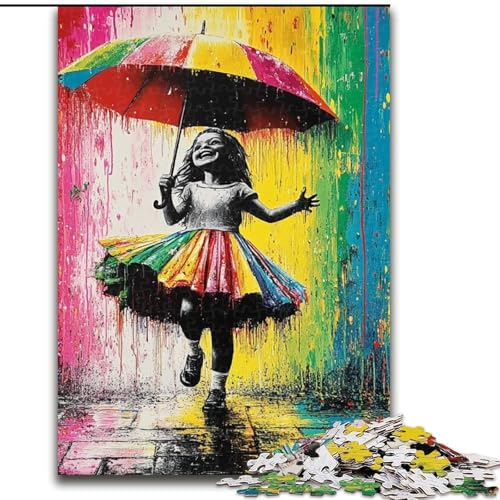 Puzzle 1000 Teile für Erwachsene, Graffiti-Mädchen-Regenschirm, Spielspielzeug, jedes Teil ist einzigartig – anspruchsvolles Familienspiel für Kinder ab 14 Jahren (Größe 50x75cm) von LYXIANY
