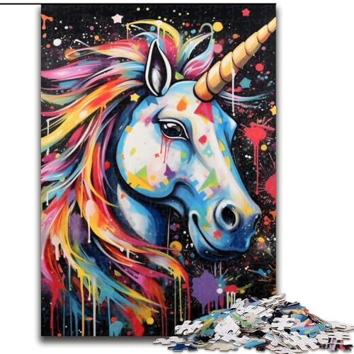 Puzzle 1000 Teile für Erwachsene, Graffiti-Malerei, Einhorn, Holzpuzzle, 50x75cm, perfekt für Halloween, Weihnachten, Geburtstagsgeschenk Puzzle 1000 Teile für Erwachsene, Graffiti-Malerei, Einhorn, Holzpuzzle, 50x75cm, perfekt für Halloween, Weihnachten, Geburtstagsgeschenk von LYXIANY