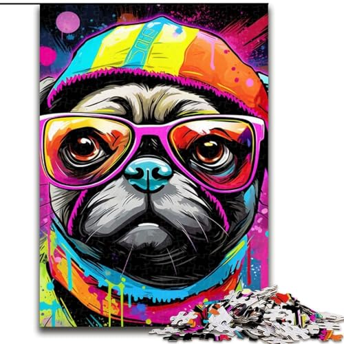 Puzzle 1000 Teile für Erwachsene, Graffiti-Malerei, Mops, Holzpuzzle, Denksportaufgabe, Teenager und Heimdekoration, 50x75cm Puzzle 1000 Teile für Erwachsene, Graffiti-Malerei, Mops, Holzpuzzle, Denksportaufgabe, Teenager und Heimdekoration, 50x75cm von LYXIANY