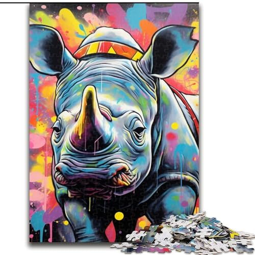 Puzzle 1000 Teile für Erwachsene, Graffiti-Malerei, Nashorn, 1000-teiliges Puzzle, entwickelt Hand-Auge-Koordinationsfähigkeiten, 50x75cm Puzzle 1000 Teile für Erwachsene, Graffiti-Malerei, Nashorn, 1000-teiliges Puzzle, entwickelt Hand-Auge-Koordinationsfähigkeiten, 50x75cm von LYXIANY