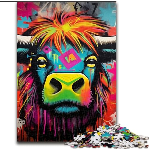 Puzzle 1000 Teile für Erwachsene, Graffiti-Malerei, Yak, Holzpuzzle, 50x75cm, perfekt für Halloween, Weihnachten, Geburtstagsgeschenk Puzzle 1000 Teile für Erwachsene, Graffiti-Malerei, Yak, Holzpuzzle, 50x75cm, perfekt für Halloween, Weihnachten, Geburtstagsgeschenk von LYXIANY