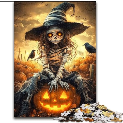 Puzzle 1000 Teile für Erwachsene, Halloween-Mädchenskelett, Lernspielzeug für Erwachsene, ganze Familie ab 14 Jahren (Größe 26x38cm) von LYXIANY