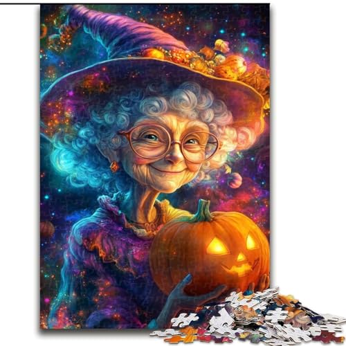 Puzzle 1000 Teile für Erwachsene, Halloween-Oma, Lernspielzeug ganze Familie für und 14 Jahre alt (Größe 50x75cm) von LYXIANY