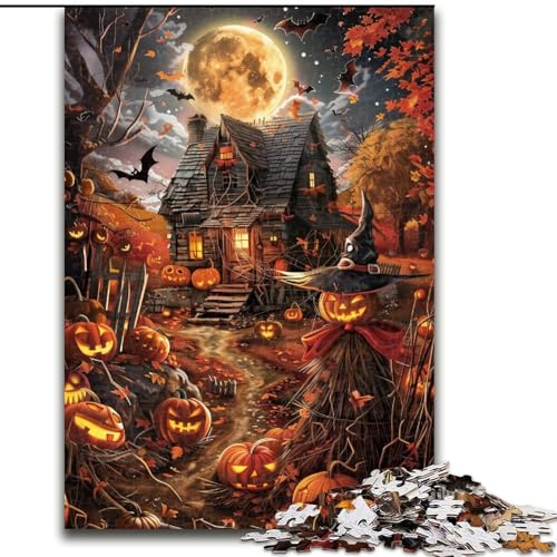 Puzzle 1000 Teile für Erwachsene, Halloween-Schloss-Puzzle aus Karton, Weihnachten, Halloween, Ostern, Neujahr, Größe 38x26cm Puzzle 1000 Teile für Erwachsene, Halloween-Schloss-Puzzle aus Karton, Weihnachten, Halloween, Ostern, Neujahr, Größe 38x26cm von LYXIANY
