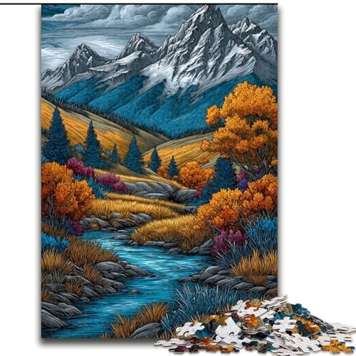 Puzzle 1000 Teile für Erwachsene, Herbstlandschafts-Puzzle, Spiel für Erwachsene, Geschenk, Familien-Interaktives Spiel, Gehirn-Herausforderung, Geschenk (Größe 50x75cm) von LYXIANY