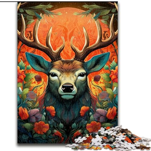 Puzzle 1000 Teile für Erwachsene, Hirsch, psychedelische Kunst, Holzpuzzle, Denksportaufgabe, Teenager und Heimdekoration, 50x75cm Puzzle 1000 Teile für Erwachsene, Hirsch, psychedelische Kunst, Holzpuzzle, Denksportaufgabe, Teenager und Heimdekoration, 50x75cm von LYXIANY