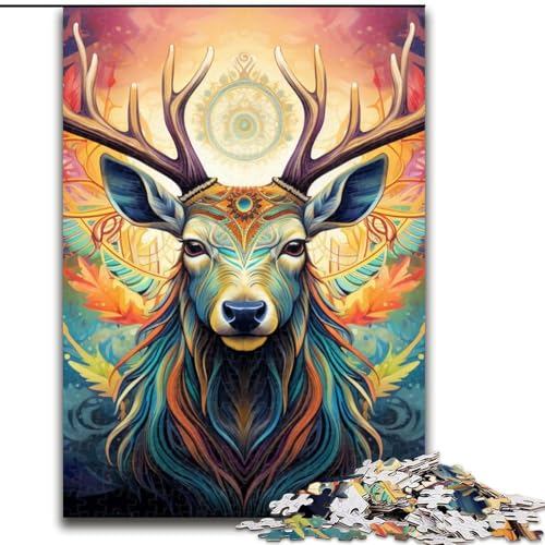 Puzzle 1000 Teile für Erwachsene, Hirsch, psychedelische Kunst, unmögliches Puzzle für Erwachsene, 26x38cm, Denksportaufgabe, Spiel für Erwachsene, interaktive Familienaktivität Puzzle 1000 Teile für Erwachsene, Hirsch, psychedelische Kunst, unmögliches Puzzle für Erwachsene, 26x38cm, Denksportaufgabe, Spiel für Erwachsene, interaktive Familienaktivität von LYXIANY