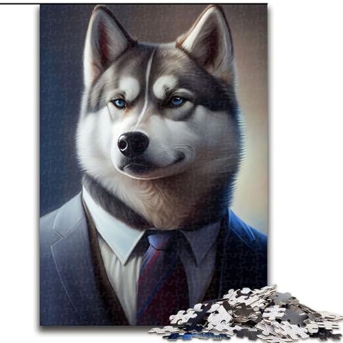 Puzzle 1000 Teile für Erwachsene, Husky-Hundeanzug, Tier-Holzpuzzle, interaktives Familienspiel, Gehirn-Herausforderung, Lernspielzeug, Größe 50x75cm Puzzle 1000 Teile für Erwachsene, Husky-Hundeanzug, Tier-Holzpuzzle, interaktives Familienspiel, Gehirn-Herausforderung, Lernspielzeug, Größe 50x75cm von LYXIANY