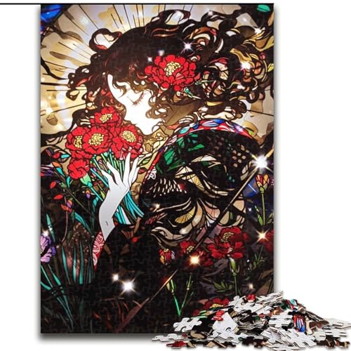 Puzzle 1000 Teile für Erwachsene, Japanisches Anime-Mädchen-Puzzle aus Holz, anspruchsvolles Denkspiel für Teenager, Familienspaß, interaktives Spiel, Größe 50x75cm von LYXIANY