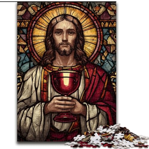Puzzle 1000 Teile für Erwachsene, Jesus, aus Holz, Kinder ab 14 Jahren, Größe 50x75cm, lustiges Basteln für die ganze Familie, perfekt für Geburtstage, Feiertage Puzzle 1000 Teile für Erwachsene, Jesus, aus Holz, Kinder ab 14 Jahren, Größe 50x75cm, lustiges Basteln für die ganze Familie, perfekt für Geburtstage, Feiertage von LYXIANY