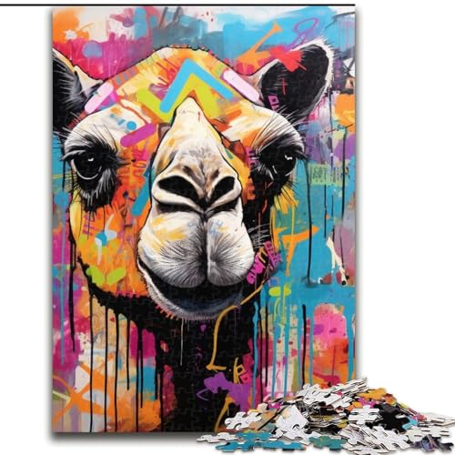 Puzzle 1000 Teile für Erwachsene, Kamel-Graffiti-Puzzles für Erwachsene, Geburtstagsgeschenkidee, anspruchsvolles Denkspiel, 50x75cm Puzzle 1000 Teile für Erwachsene, Kamel-Graffiti-Puzzles für Erwachsene, Geburtstagsgeschenkidee, anspruchsvolles Denkspiel, 50x75cm von LYXIANY