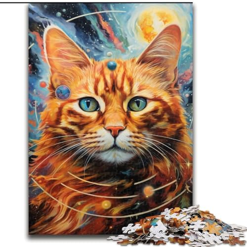 Puzzle 1000 Teile für Erwachsene, Katze, Unmögliches Puzzle für Erwachsene, 50x75cm, Denksportaufgabe, Spiel für Erwachsene, interaktive Familienaktivität von LYXIANY
