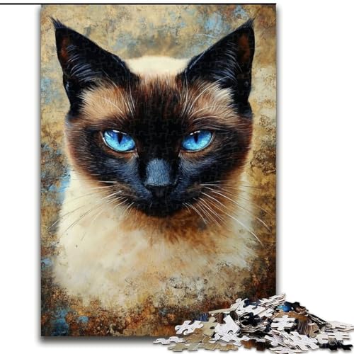 Puzzle 1000 Teile für Erwachsene, Katze aus Holz, Kinder ab 14 Jahren, Größe 50x75cm, lustiges Basteln für die ganze Familie, perfekt für Geburtstage, Feiertage von LYXIANY